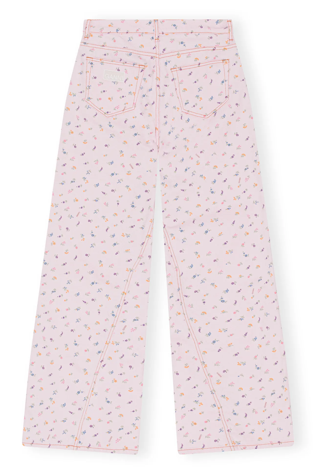 Outlet GANNI Joezy-Jeans Mit Blumenprint Pink Tulle