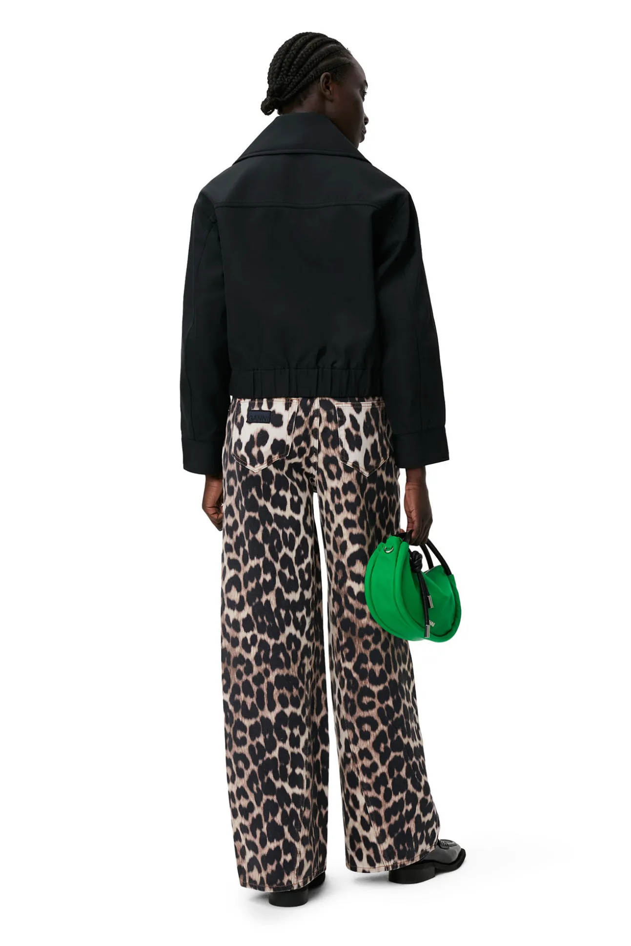 Cheap GANNI Jozey-Leopardenjeans Big Leopard Almond Milk