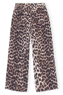 Cheap GANNI Jozey-Leopardenjeans Big Leopard Almond Milk