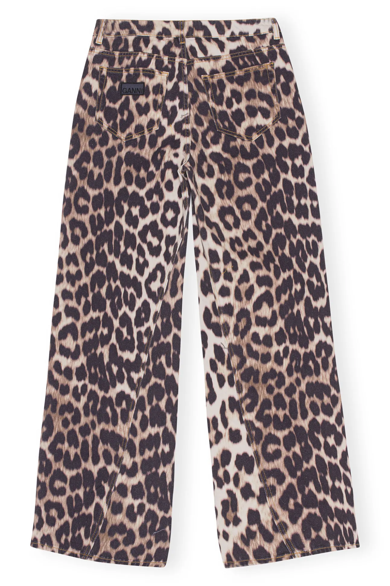 Cheap GANNI Jozey-Leopardenjeans Big Leopard Almond Milk