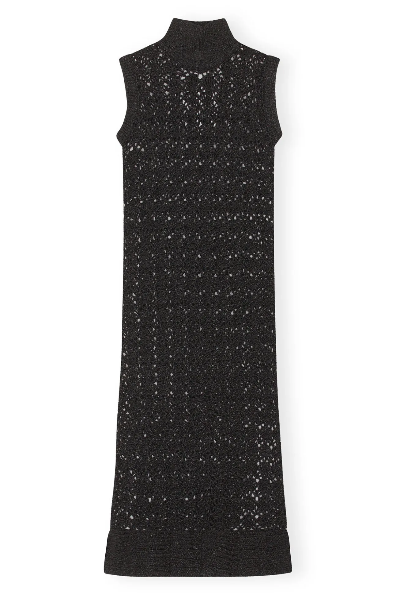 Hot GANNI Kleid Mit Hohem Hals Black