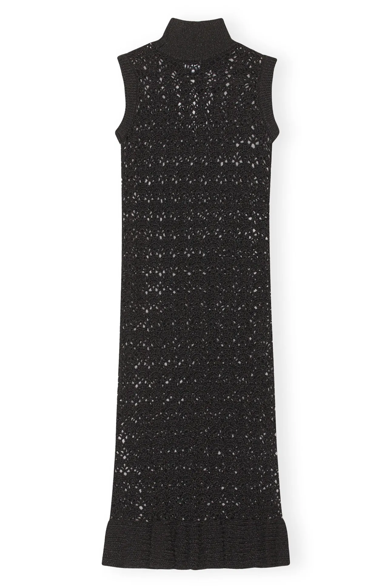 Hot GANNI Kleid Mit Hohem Hals Black