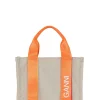 Cheap GANNI Kleine Beige Tragetasche Aus Tech-Gewebe Pale Khaki