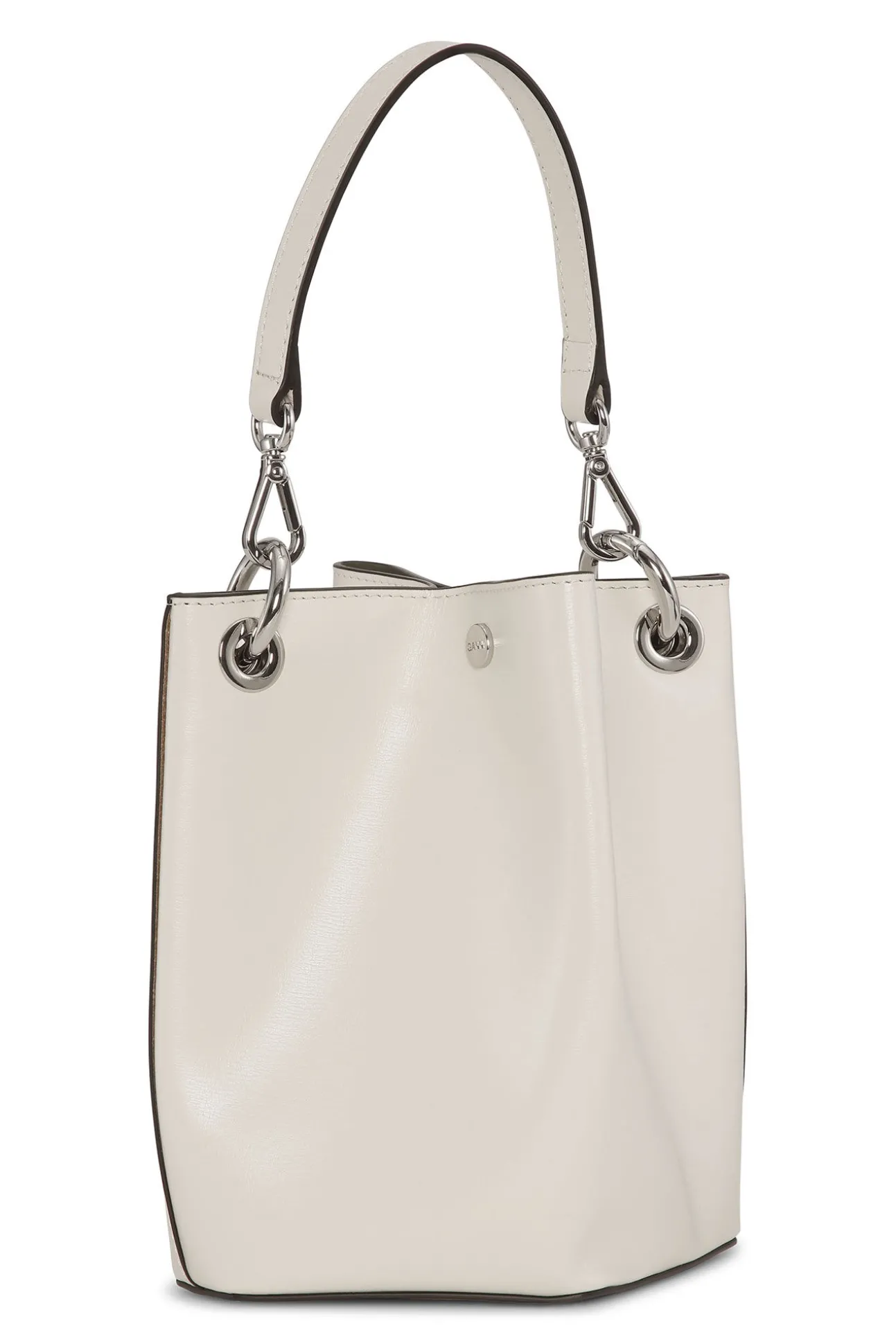 Store GANNI Kleine Diamond-Bucket-Bag Egret