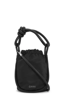 Cheap GANNI Kleine Schwarze Geknotete Bucket-Bag Black