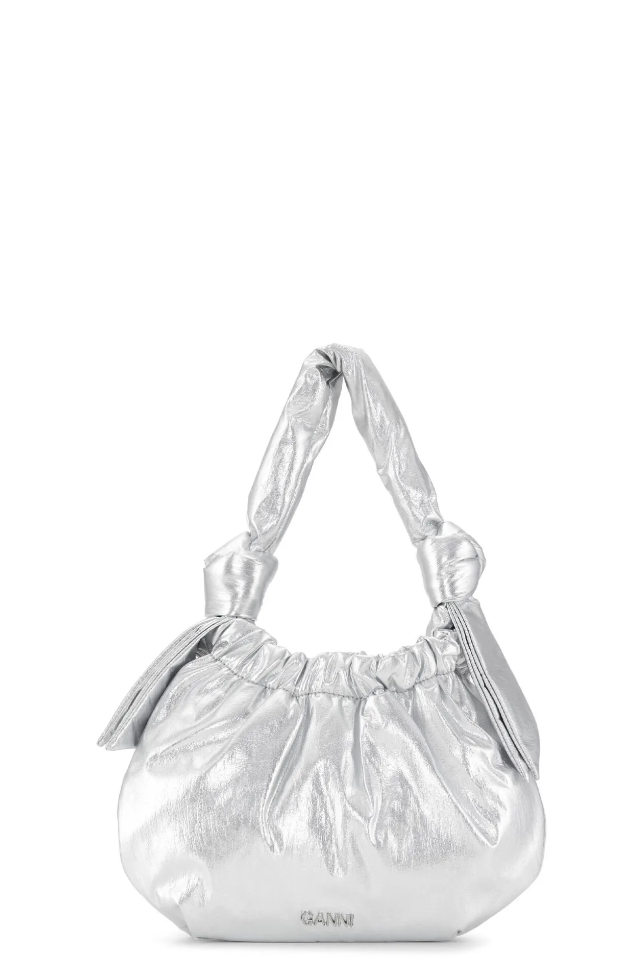 Cheap GANNI Kleine Silberne Hobo-Tasche Fur Besondere Anlasse Silver