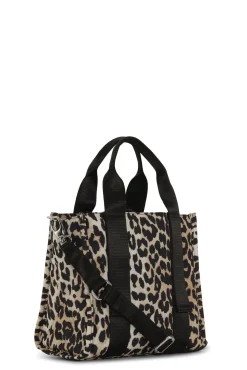 Fashion GANNI Kleineen-Tragetasche Aus Tech-Gewebe Leopard