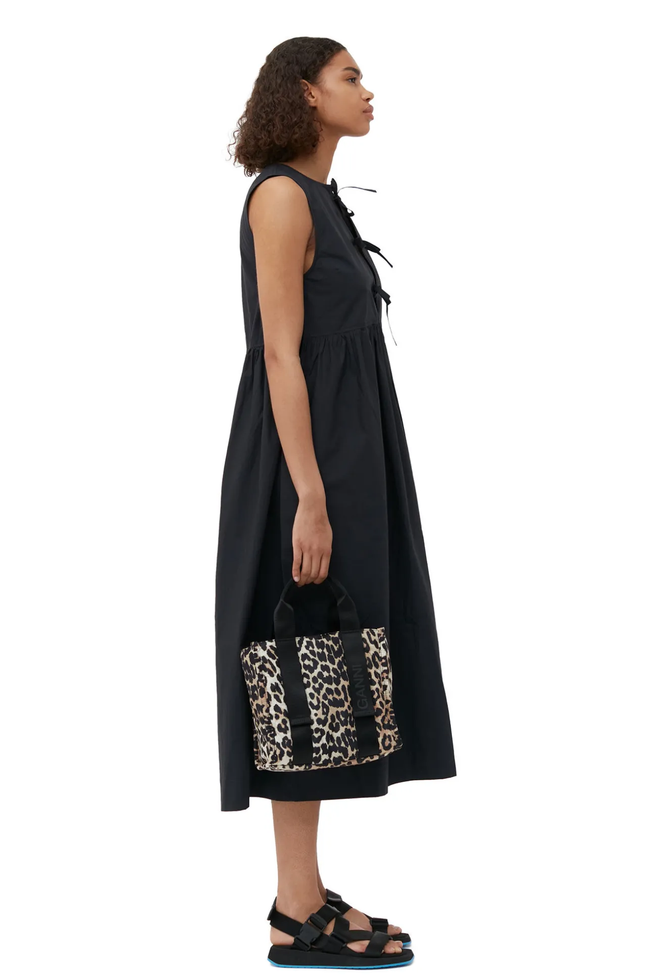 Fashion GANNI Kleineen-Tragetasche Aus Tech-Gewebe Leopard