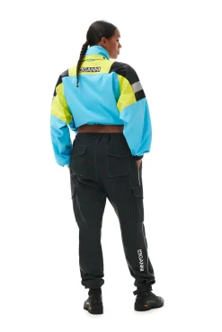 Fashion GANNI Kria Neoshell Cropped Jacke Lagoon