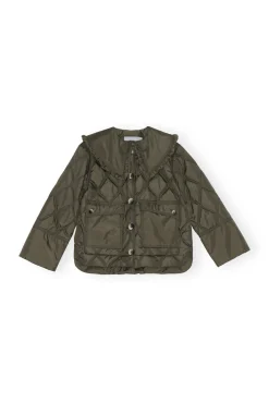 Discount GANNI Kurz Geschnittene Ripstop-Jacke Kalamata