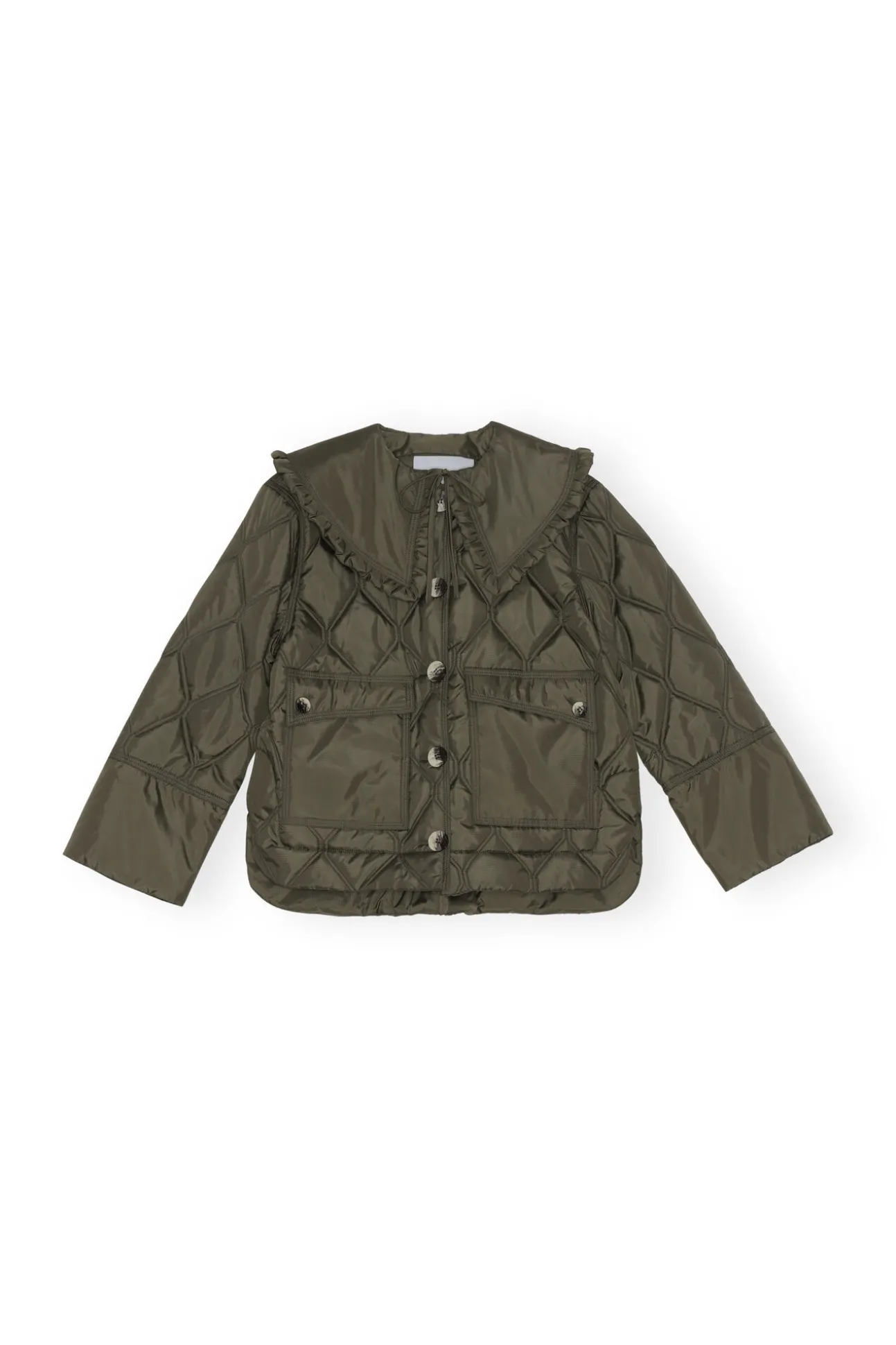 Discount GANNI Kurz Geschnittene Ripstop-Jacke Kalamata