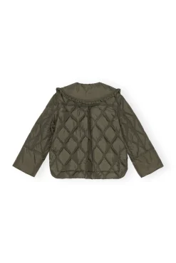 Discount GANNI Kurz Geschnittene Ripstop-Jacke Kalamata