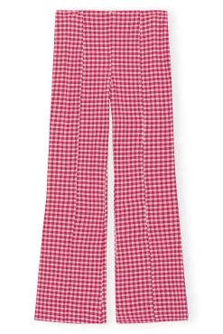 Discount GANNI Kurz Geschnittene Seersucker-Hose Mit Stretch Love Potion