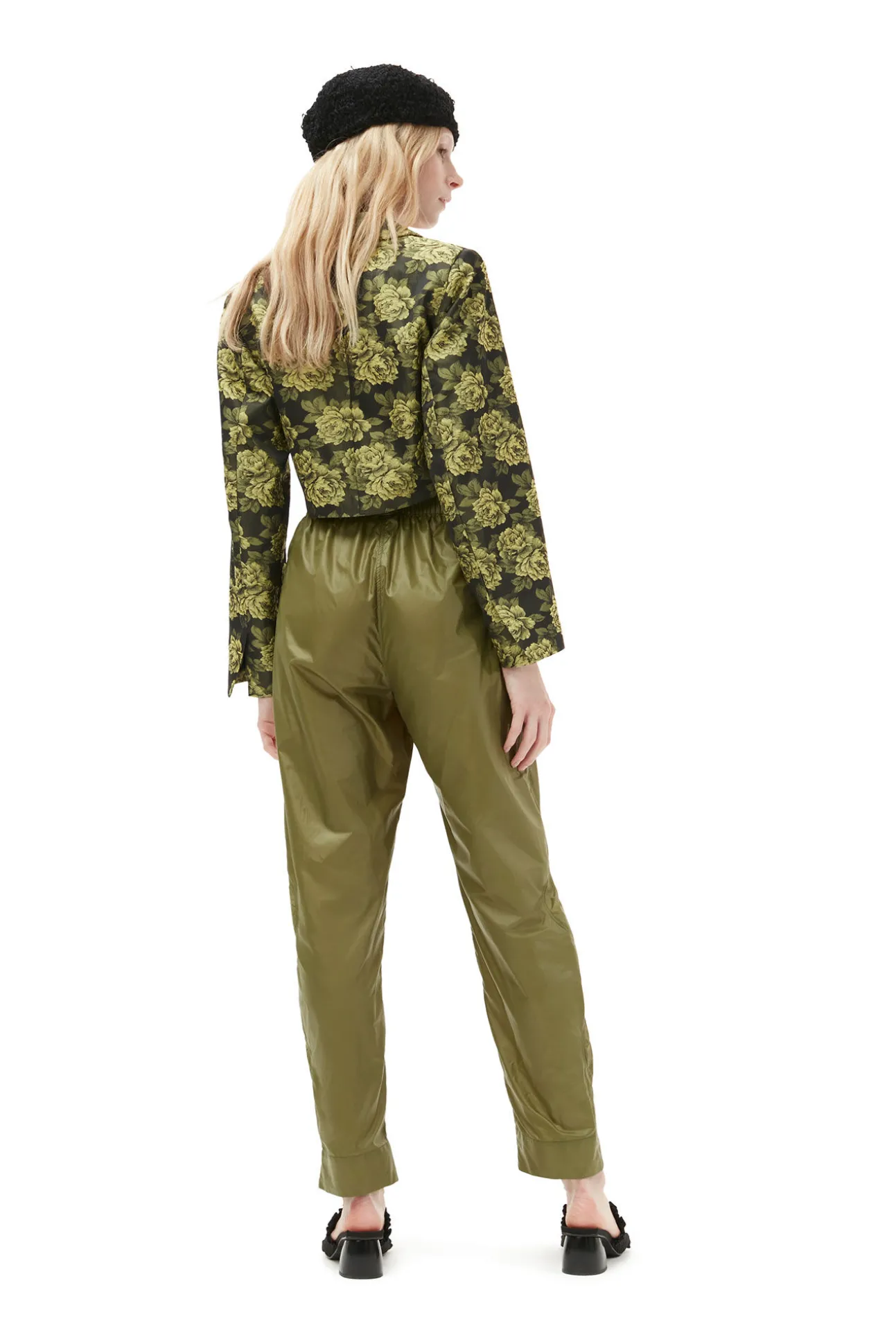 Best Sale GANNI Kurz Geschnittener Anzugblazer Mit Blumenjacquard Lemon Zest
