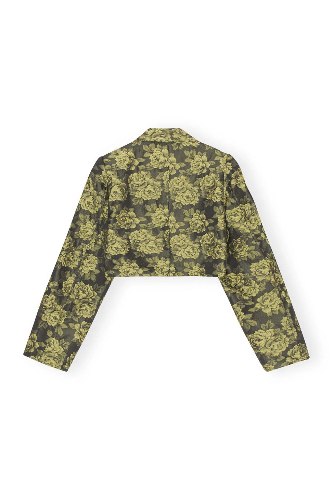 Best Sale GANNI Kurz Geschnittener Anzugblazer Mit Blumenjacquard Lemon Zest