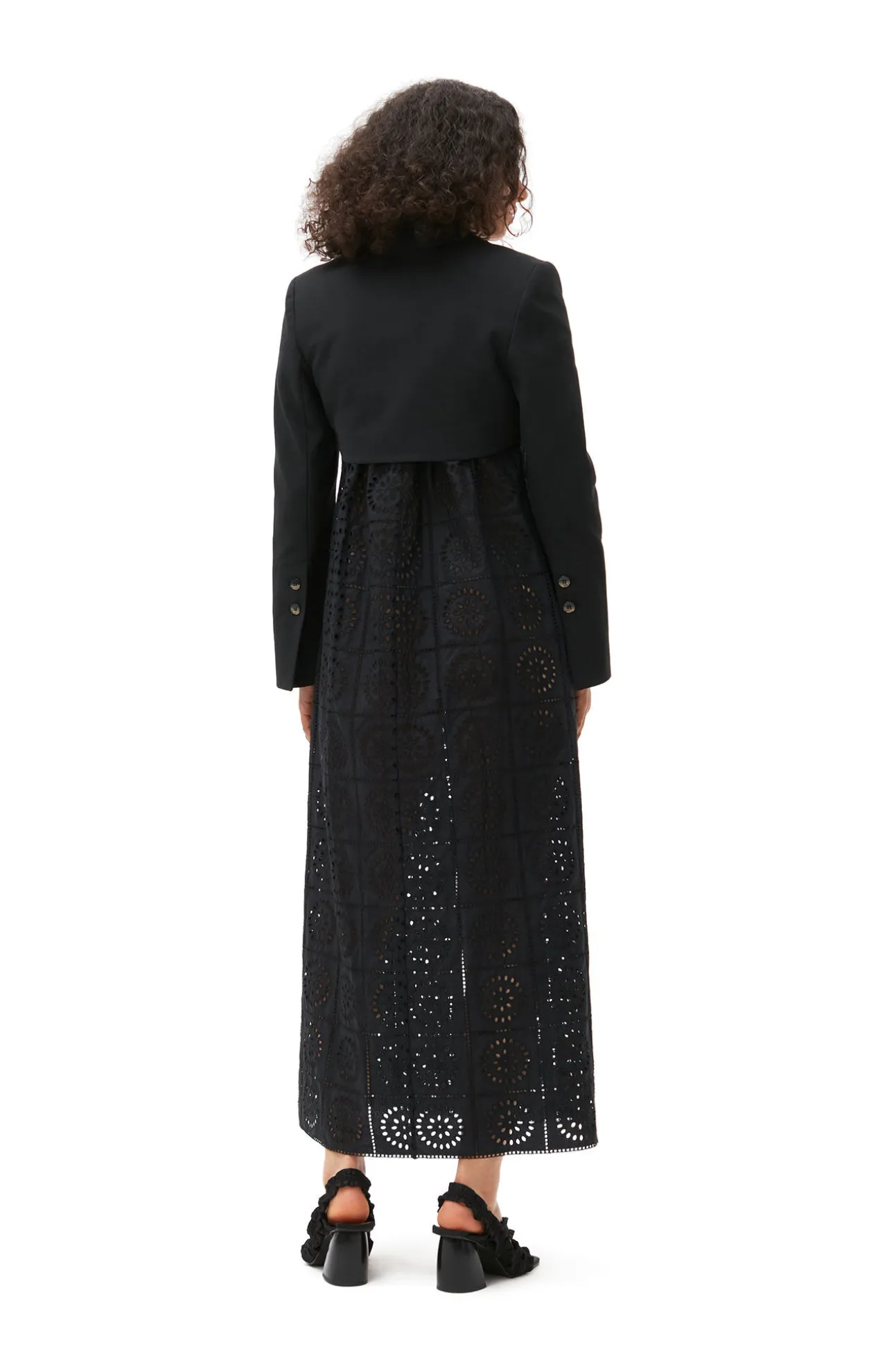 Best GANNI Kurz Geschnittener Blazer Aus Cotton-Anzugstoff Black