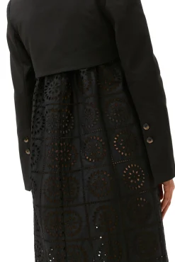 Best GANNI Kurz Geschnittener Blazer Aus Cotton-Anzugstoff Black