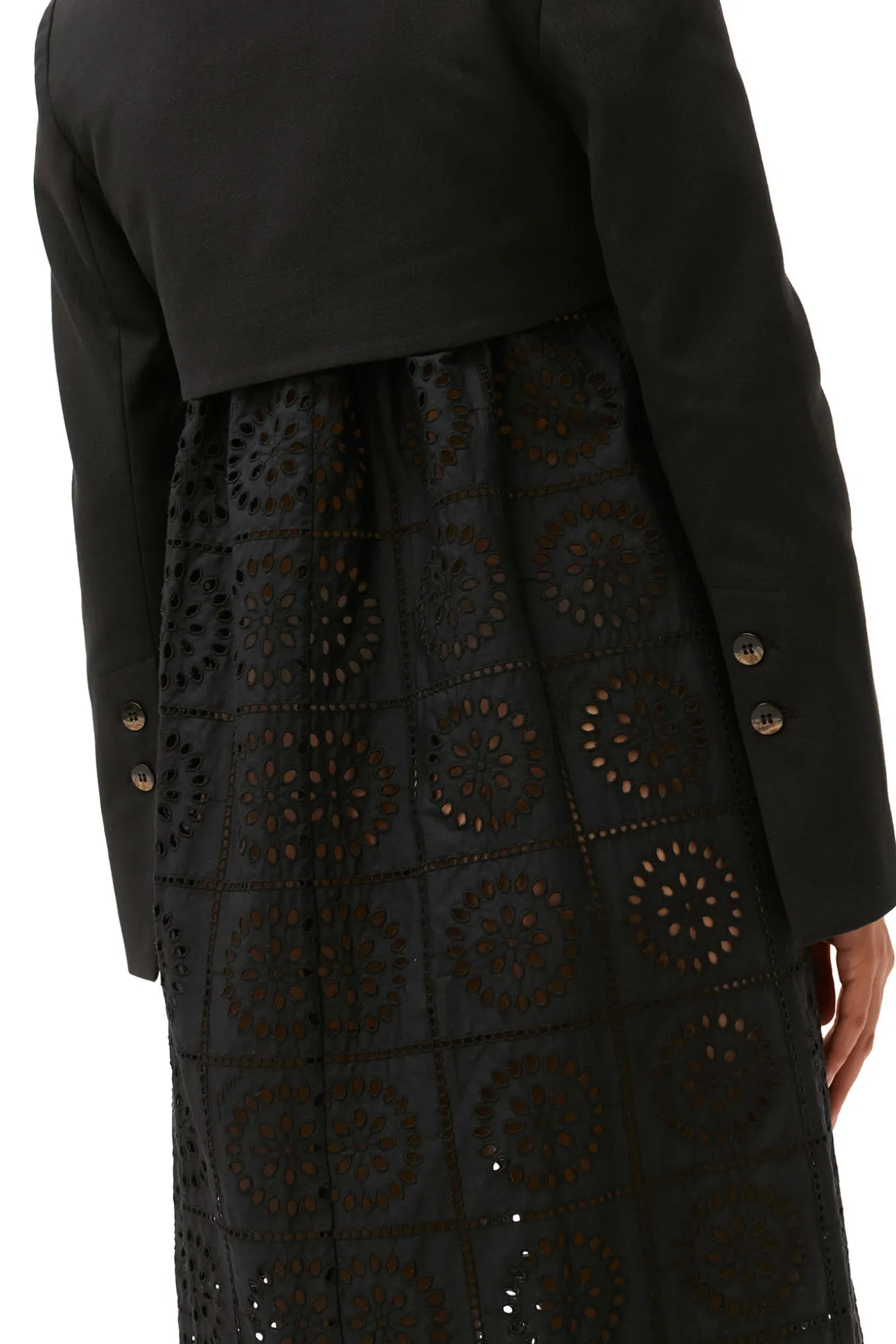 Best GANNI Kurz Geschnittener Blazer Aus Cotton-Anzugstoff Black