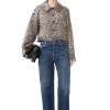 Flash Sale GANNI Kurze Canvas-Jacke Mit Leopardenprint Almond Milk