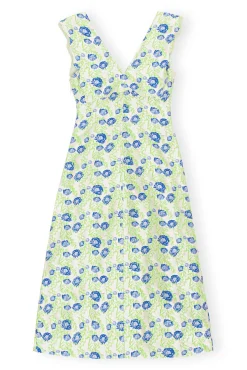 Fashion GANNI Langes 3D-Jacquard-Rhythm-Kleid Mit Kragen Oyster Gray
