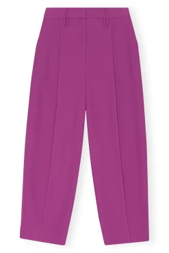 Clearance GANNI Lassige, Plissierte Sommer-Anzughose Purple Wine