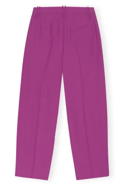 Clearance GANNI Lassige, Plissierte Sommer-Anzughose Purple Wine