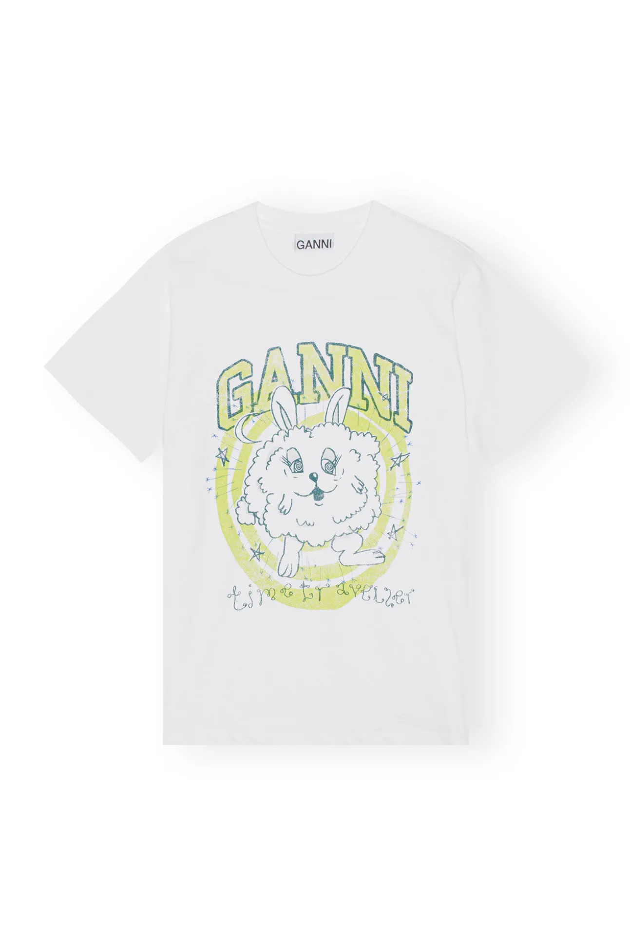 Hot GANNI Lassiges Bunny-T-Shirt Bright White