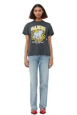 Flash Sale GANNI Lassiges Cat-T-Shirt Volcanic Ash