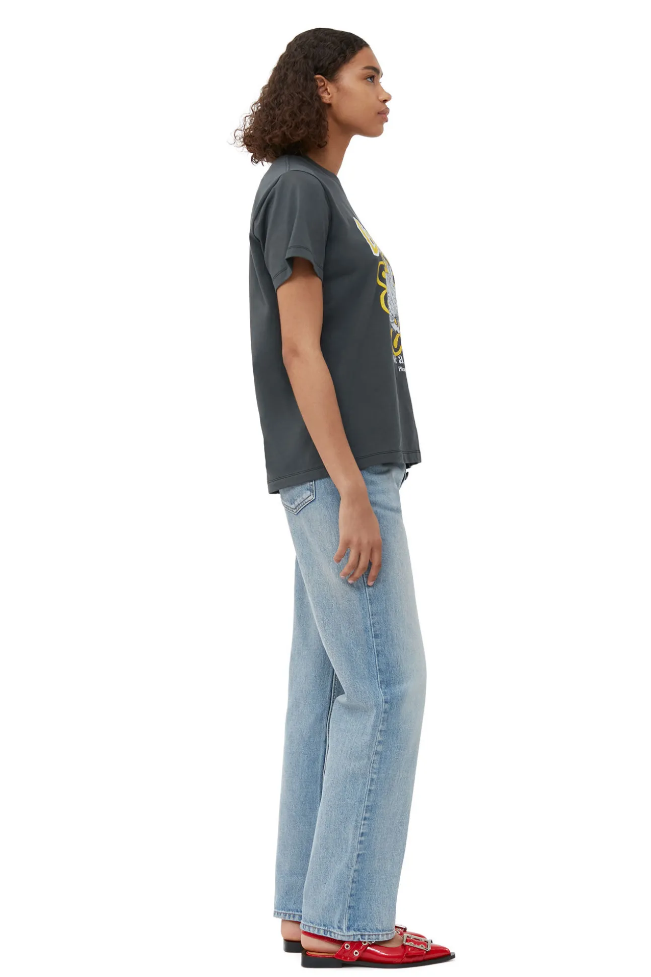 Flash Sale GANNI Lassiges Cat-T-Shirt Volcanic Ash