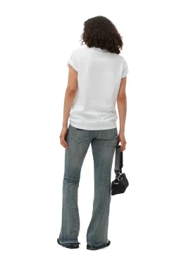 Shop GANNI Lassiges Dolphin-T-Shirt Bright White