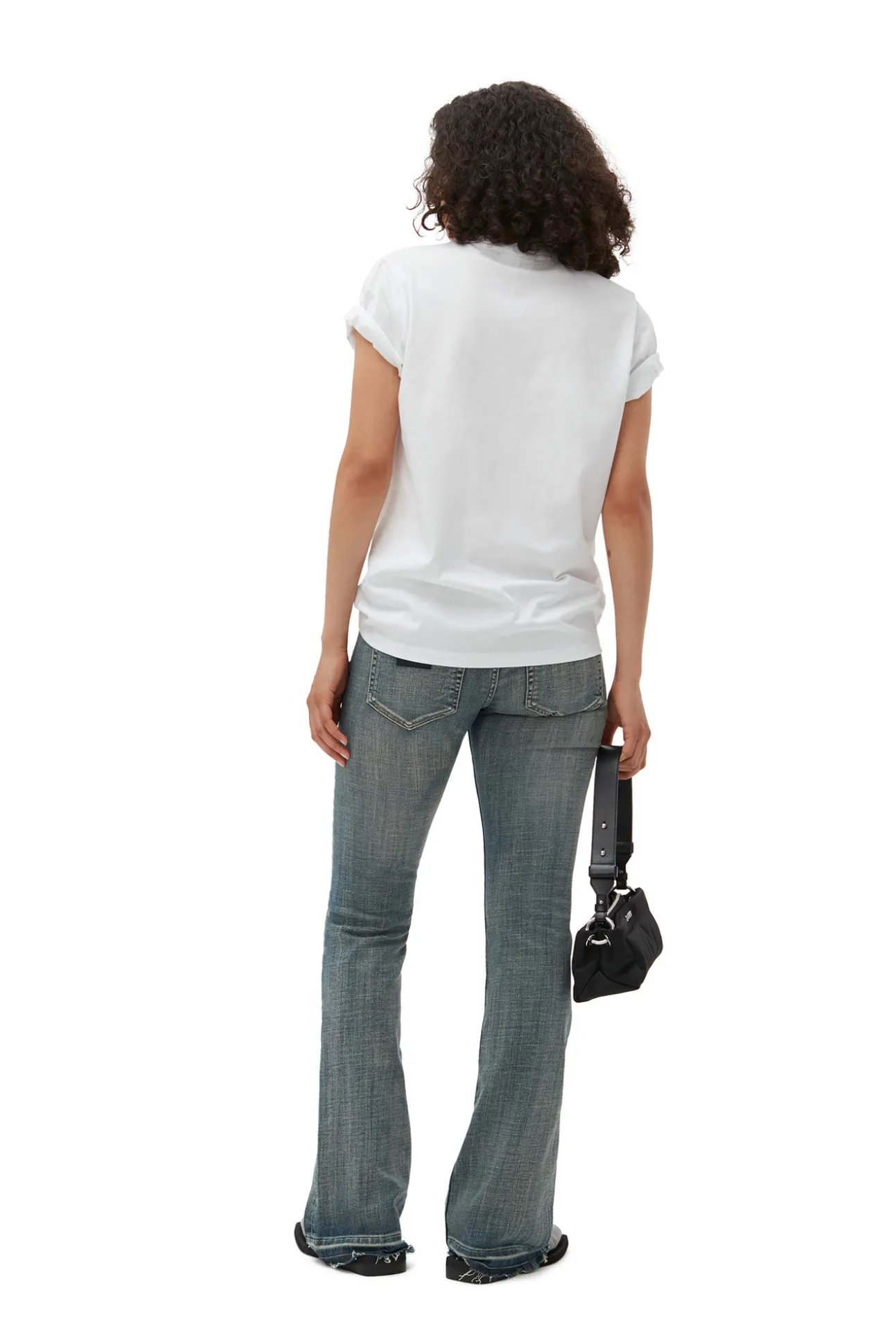 Shop GANNI Lassiges Dolphin-T-Shirt Bright White