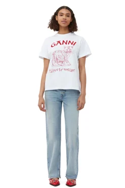 Store GANNI Lassiges Future-T-Shirt Bright White
