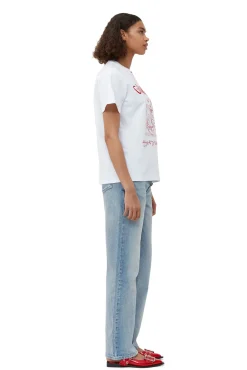 Store GANNI Lassiges Future-T-Shirt Bright White