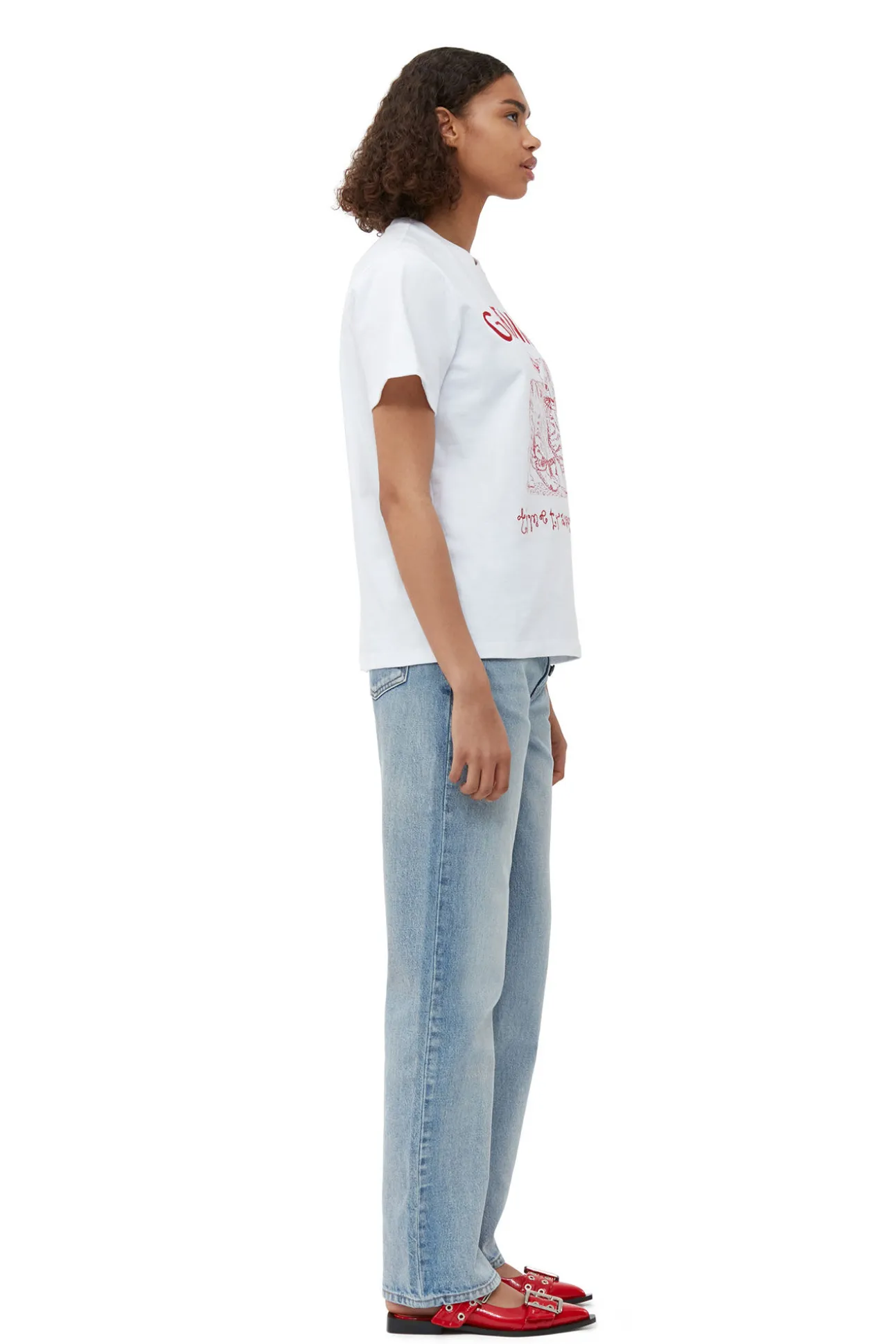 Store GANNI Lassiges Future-T-Shirt Bright White