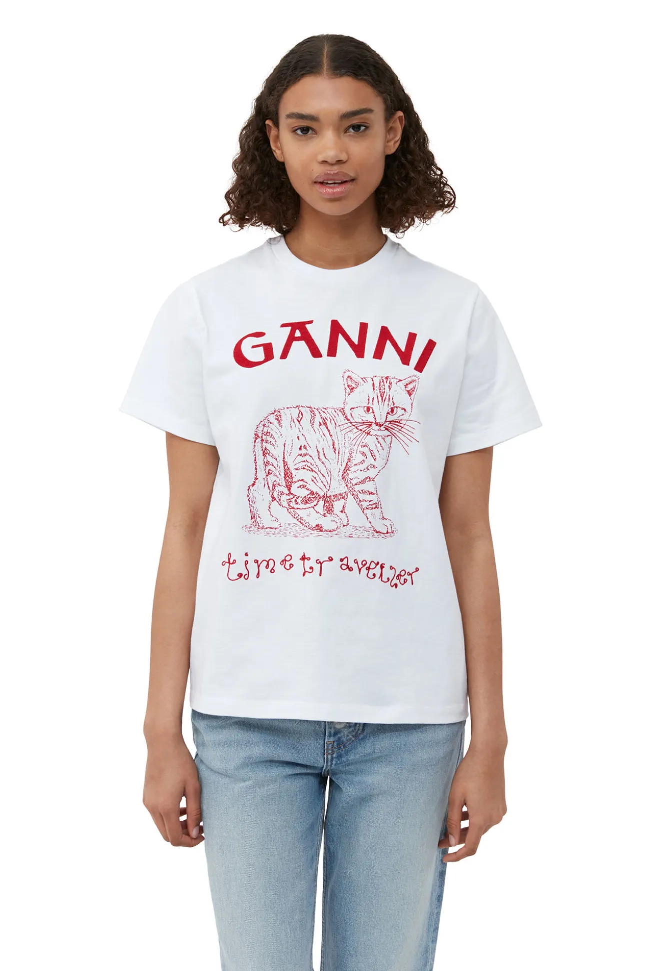 Store GANNI Lassiges Future-T-Shirt Bright White