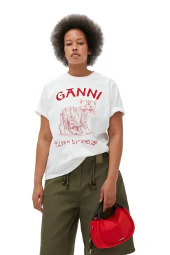 Store GANNI Lassiges Future-T-Shirt Bright White