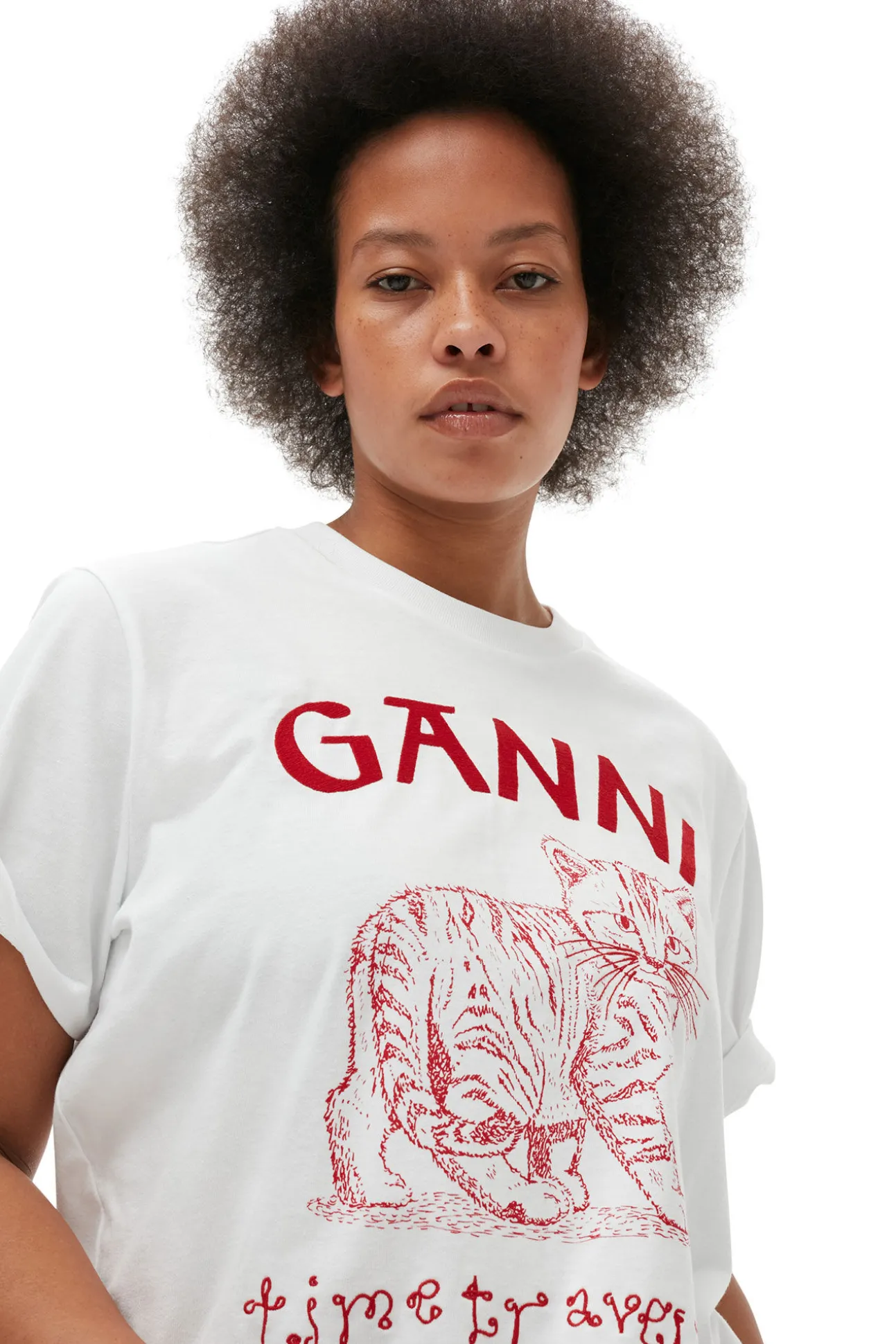 Store GANNI Lassiges Future-T-Shirt Bright White