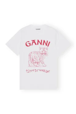 Store GANNI Lassiges Future-T-Shirt Bright White