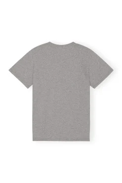 New GANNI Lassiges, Graues T-Shirt Mit O-Ausschnitt Paloma Melange