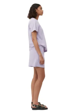 Shop GANNI Lassiges, Lila T-Shirt Mit O-Ausschnitt Orchid Petal