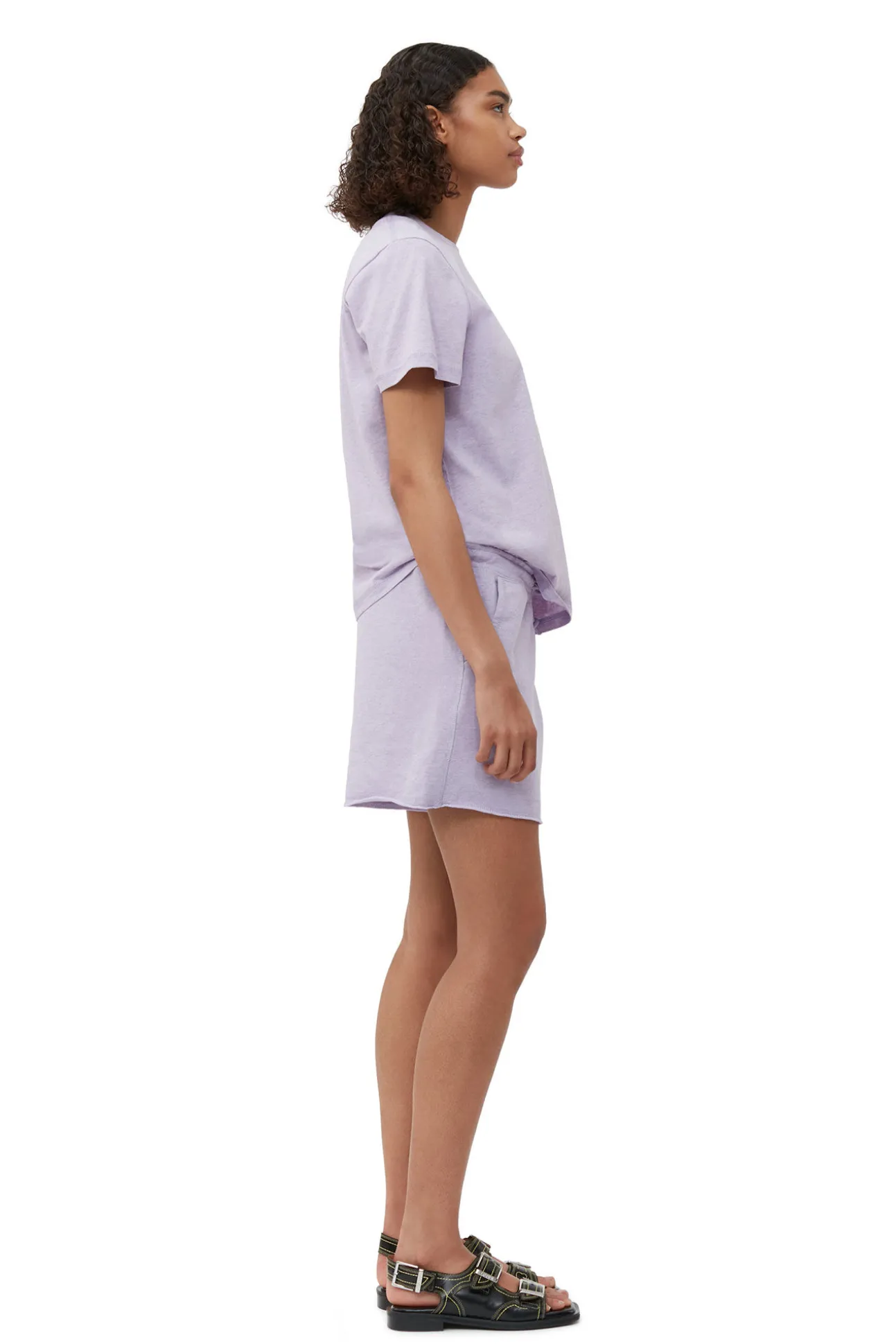 Shop GANNI Lassiges, Lila T-Shirt Mit O-Ausschnitt Orchid Petal