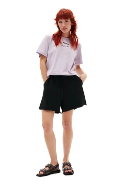 Shop GANNI Lassiges, Lila T-Shirt Mit O-Ausschnitt Orchid Petal
