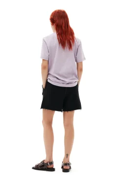 Shop GANNI Lassiges, Lila T-Shirt Mit O-Ausschnitt Orchid Petal