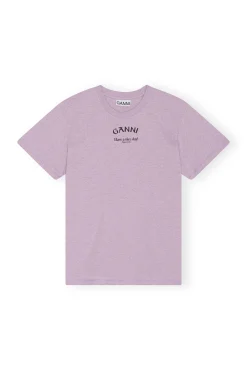 Shop GANNI Lassiges, Lila T-Shirt Mit O-Ausschnitt Orchid Petal