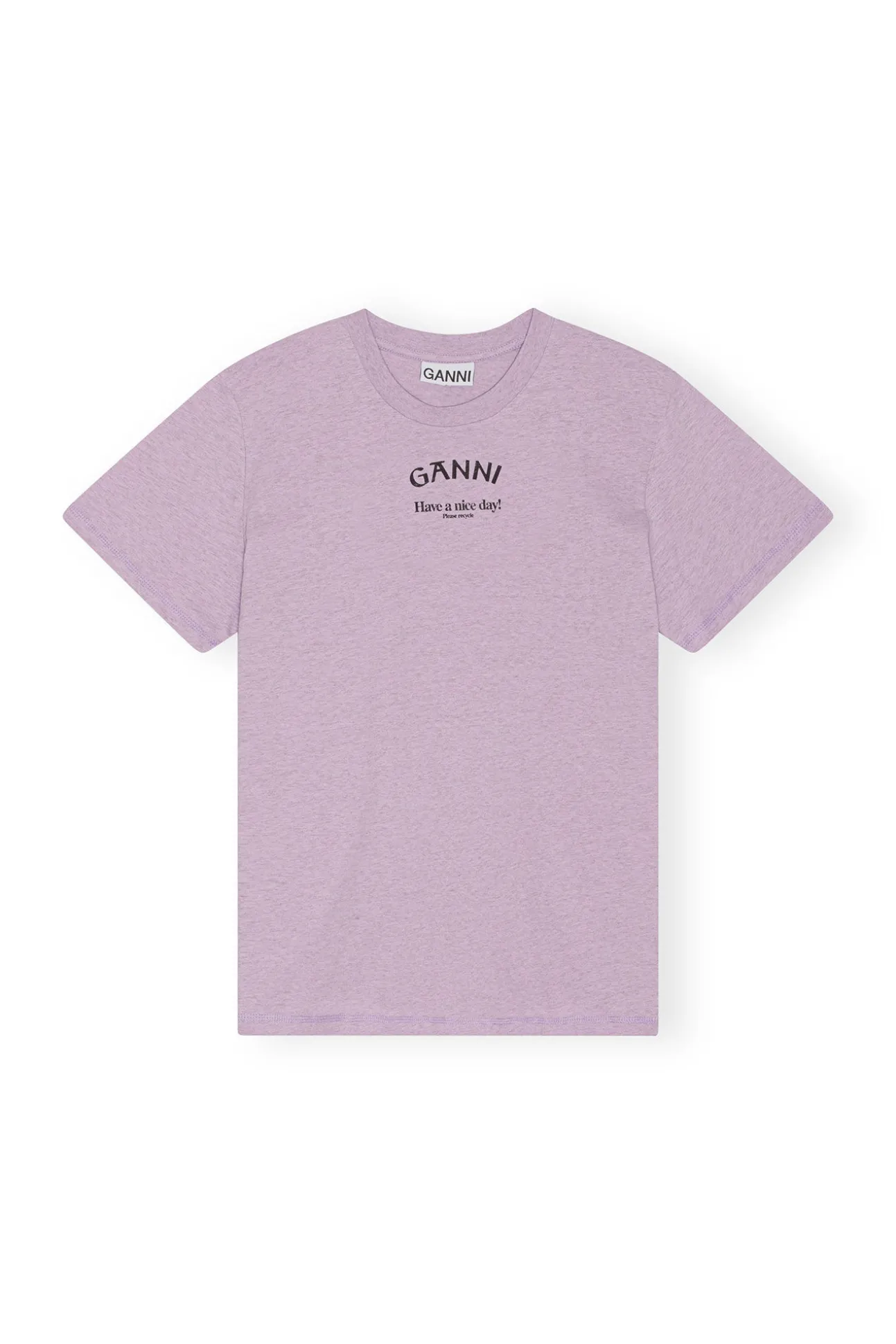 Shop GANNI Lassiges, Lila T-Shirt Mit O-Ausschnitt Orchid Petal