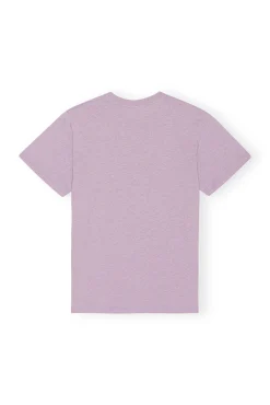 Shop GANNI Lassiges, Lila T-Shirt Mit O-Ausschnitt Orchid Petal
