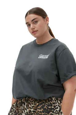 Store GANNI Lassiges Loveclub-T-Shirt Volcanic Ash