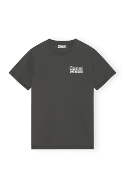 Store GANNI Lassiges Loveclub-T-Shirt Volcanic Ash