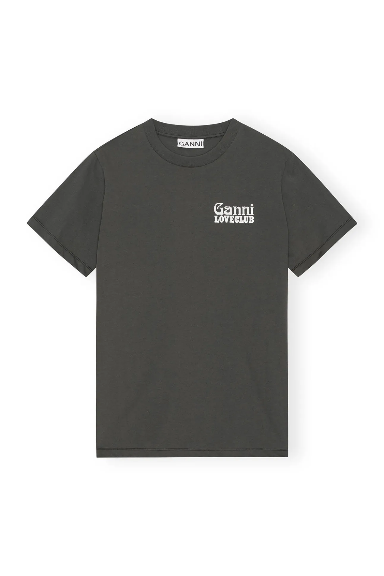 Store GANNI Lassiges Loveclub-T-Shirt Volcanic Ash