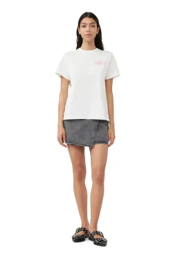 Clearance GANNI Lassiges Nightclub-T-Shirt Egret